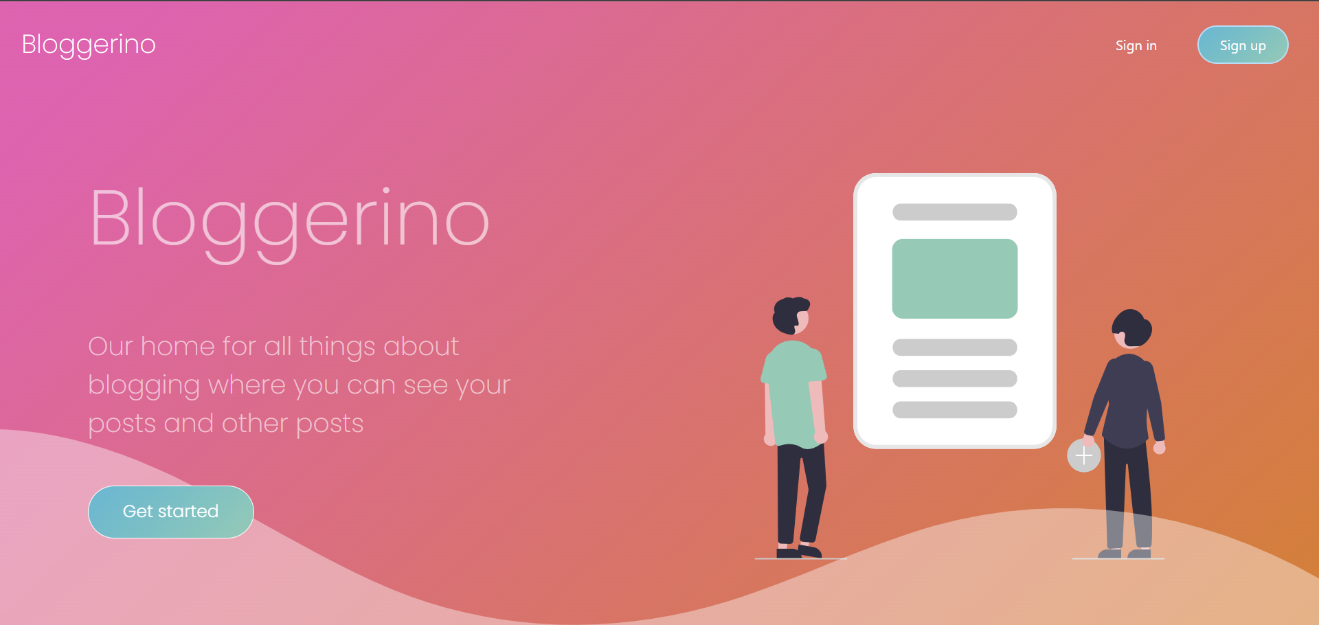 landing page for secure blog site